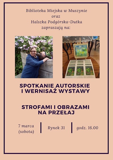 Strofami i obrazami na przełaj - spotkanie z autorką i malarką Halszką Podgórską-Dutką