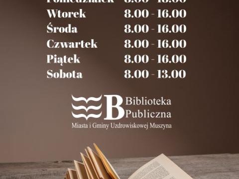 Aktualizacja godzin Miejskiej Biblioteki Publicznej w Muszynie