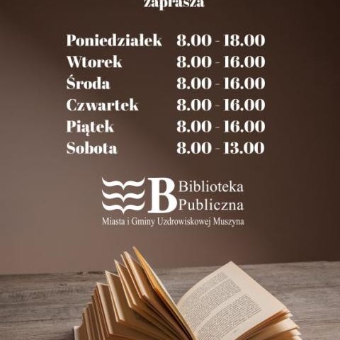 Aktualizacja godzin Miejskiej Biblioteki Publicznej w Muszynie