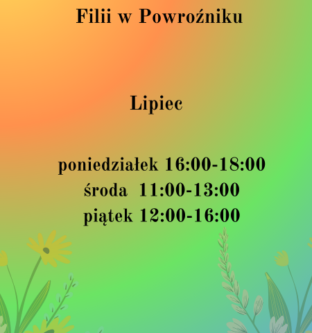 Zmiana godzin w Filii w Powroźniku