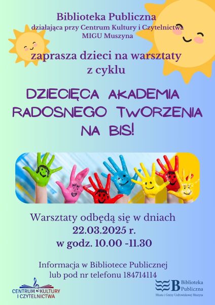 Zapraszamy dzieci na warsztaty do Biblioteki w Muszynie